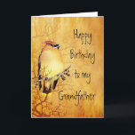 Cedar Waxwing Bird Grandfather Birthday Card<br><div class="desc">Warm Copper Watercolor painting of a Cedar Waxwing Bird l Birthday for your Grandfather</div>