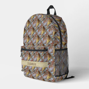 Cedar Waxwing Bird Nature Art Personalized Printed Backpack