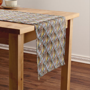 Cedar Waxwing Bird Pattern  Short Table Runner