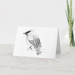 Cedar Waxwing Blank Greeting Card