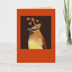 Cedar waxwing card