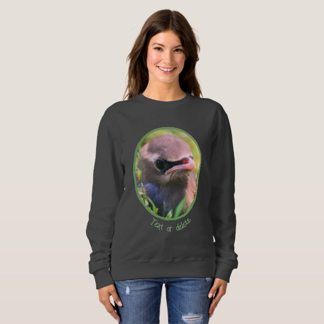 Cedar Waxwing Fledgling Bird Personalized  Sweatshirt (Front Full)