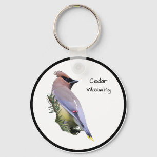 Cedar Waxwing Keychain