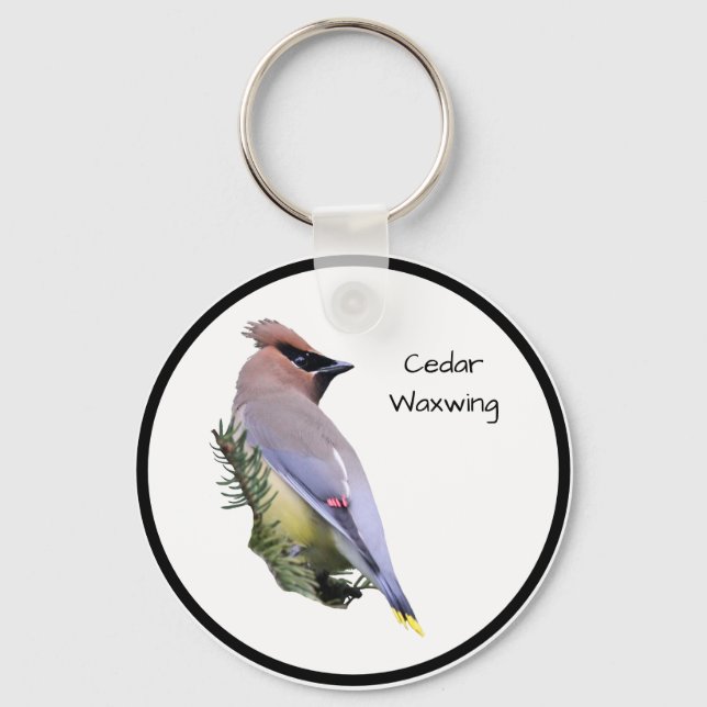 Cedar Waxwing Keychain (Front)