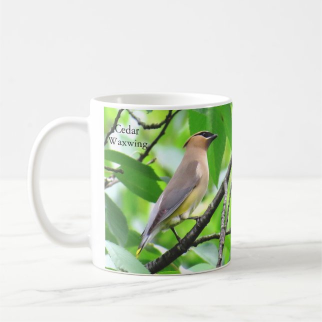 Cedar Waxwing Mug by BirdingCollectibles (Left)