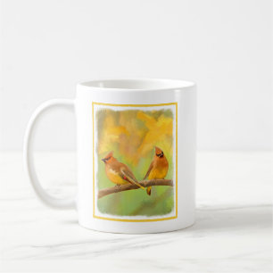 Cedar Waxwing Painting - Cute Original Dog Art Coffee Mug