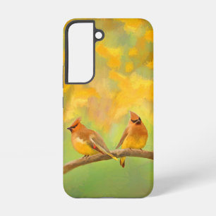 Cedar Waxwing Painting - Cute Original Dog Art Samsung Galaxy Case