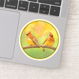 Cedar Waxwing Painting - Cute Original Wild Bird A