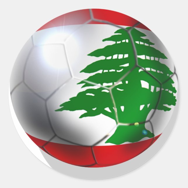 Cedars Lebanon soccer football team flag ball Classic Round Sticker (Front)