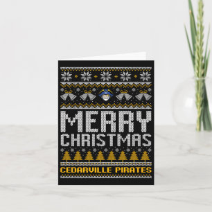 Cedarville Pirates Logo Merry Christmas Ugly Sweat Card