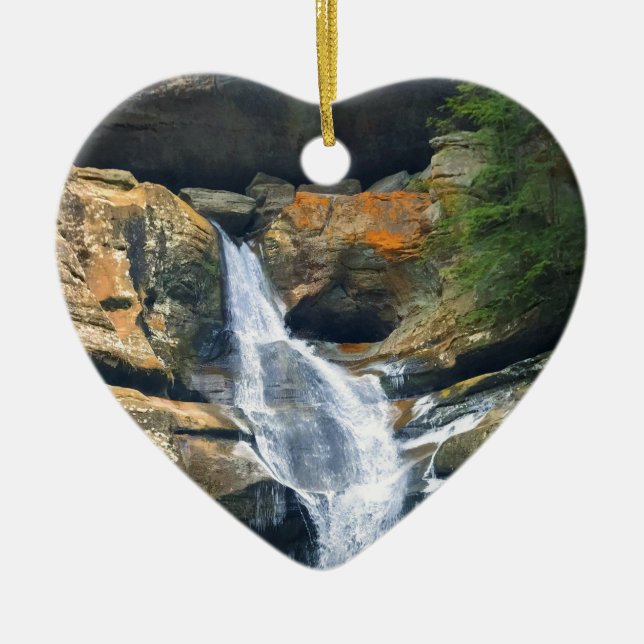 Ceder Falls, Hocking Hills Ohio Ceramic Ornament (Front)