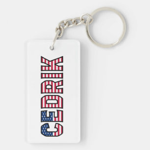 Cedrik Name Vorname USA Flagge Anhänger Schlüssel Keychain
