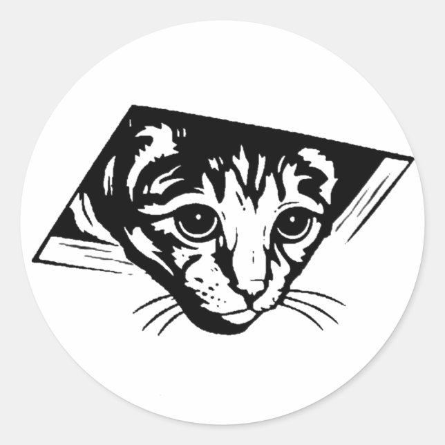 Ceiling Cat Classic Round Sticker (Front)