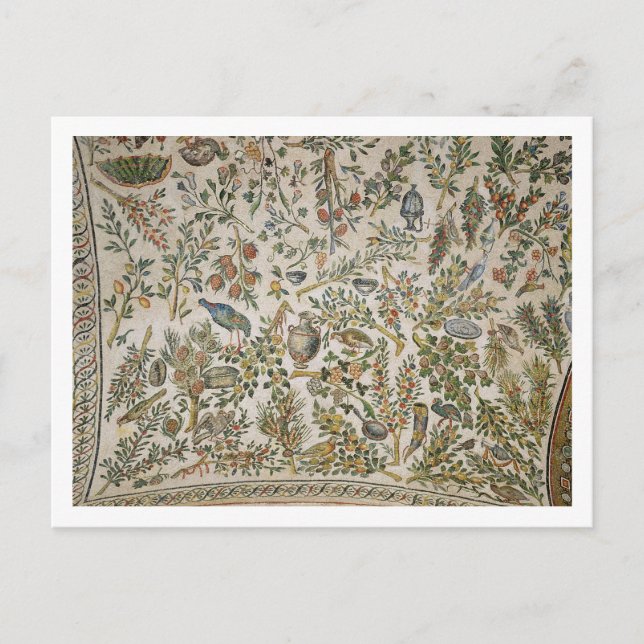 Ceiling decoration with flowers and birds (mosaic) postcard (Front)