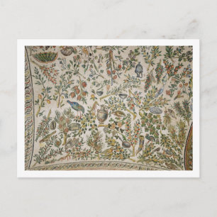 Ceiling decoration with flowers and birds (mosaic) postcard