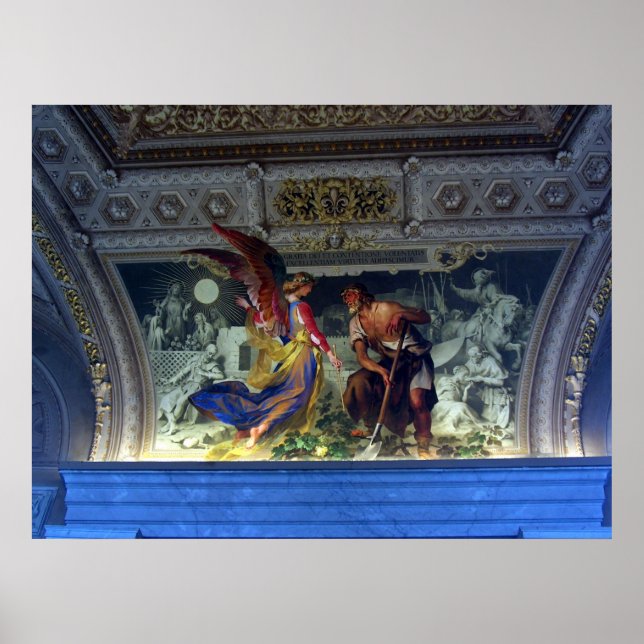 Ceiling in the Vatican Museum in Rome Print (Front)