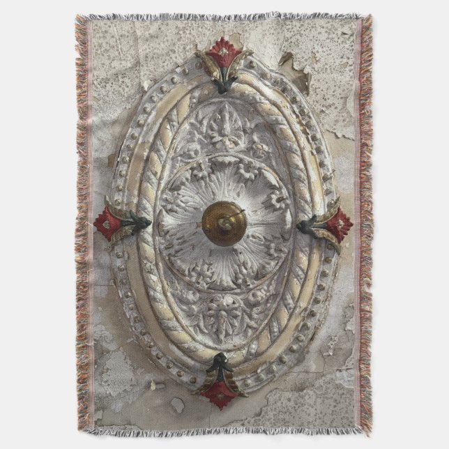 Ceiling Medallion Throw Blanket (Front Vertical)