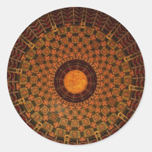 Ceiling of a Chinese temple Classic Round Sticker