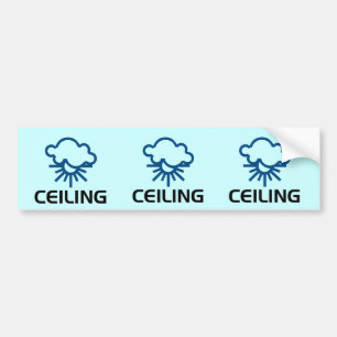 Ceiling - Weather Sun & Clouds Bumper Sticker
