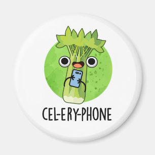 Cel-lery Phone Cute Celery Veggie Pun Magnet