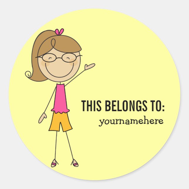 CELA APPARTIENT À Sticker pour une fille (Devant)