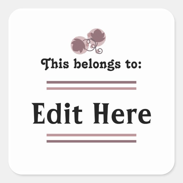 Cela Appartient À Sticker || Texte modifiable (Devant)