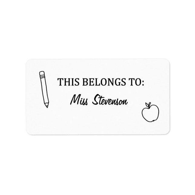 Cela appartient aux Étiquettes, Stickers Enseignan (Devant)