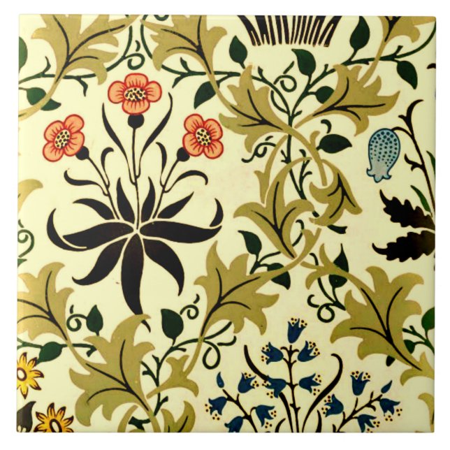 Celadine, vintage William Morris pattern, Tile (Front)