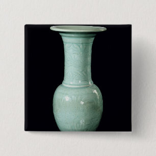 Celadon glazed vase, Yuan Dynasty 2 Inch Square Button