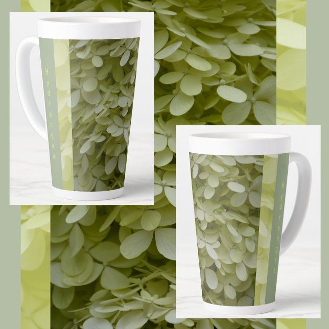 Celadon Green Hydrangea Flowers Latte Mug (Creator Uploaded)