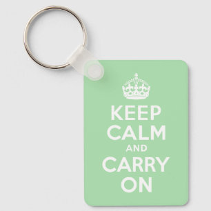 Celadon Keep Calm and Carry On Keychain