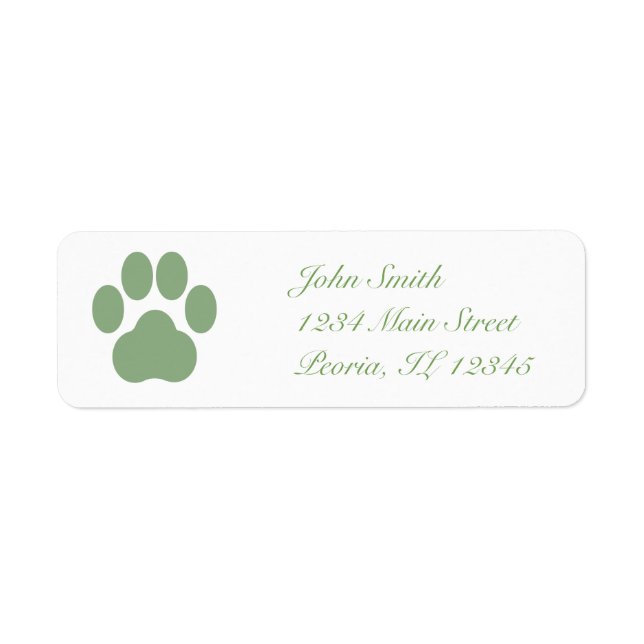 Celadon Pawprint Return Address Label (Front)