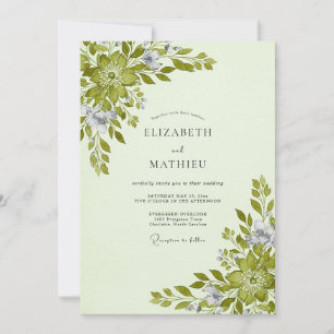 Celadon Verdant Botanical Wedding Invitation