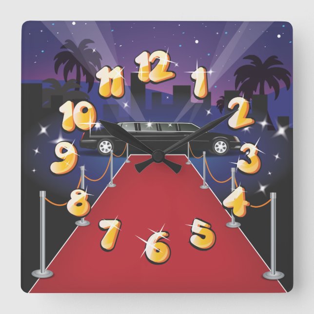 Celeb Star movies Square Wall Clock (Front)