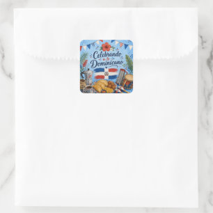 Celebrando a lo Dominicano Party Square Sticker