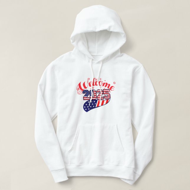 Celebrate 2025 with USA-Themed Festive Graphics Hoodie (Design Front)
