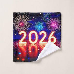 Celebrate 2026: Bright Future Spark Design  Bath Towel Set
