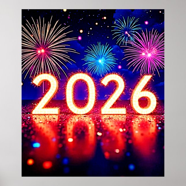 Celebrate 2026: Bright Future Spark Design  Poster (Front)