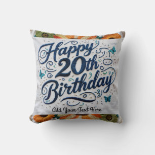 Celebrate 20th Birthday Gifts Throw Pillow!  Pillow