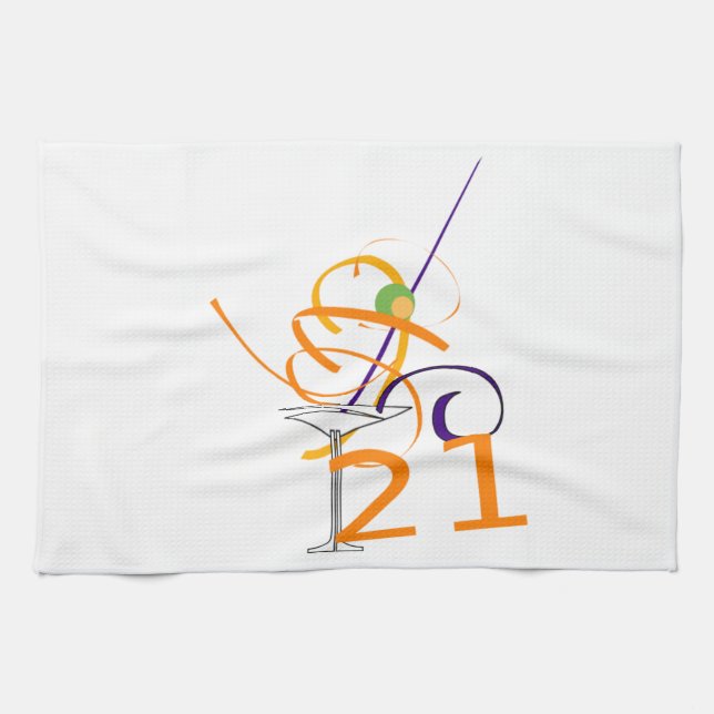 Celebrate 21ST Cocktail Kitchen Towel (Horizontal)