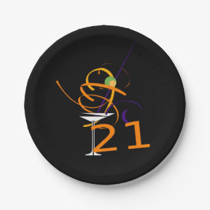 Celebrate 21ST Cocktail Paper Plate