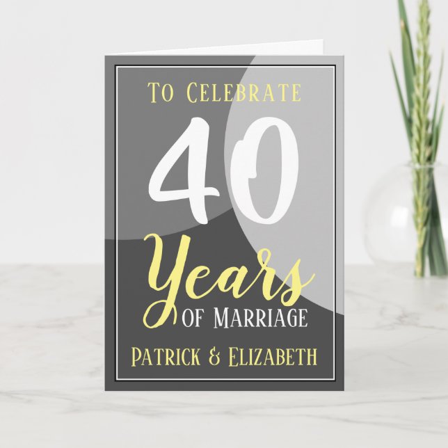 Celebrate 40 Years of Marriage Card (Front)