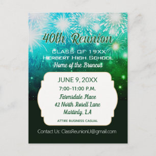 Celebrate! 40th Class Reunion Invitation Postcard