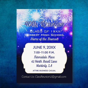 Celebrate!  40th Class Reunion Invitation  Postcard