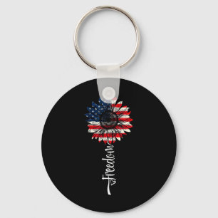 Celebrate 4th July Independence Day American Flag Keychain