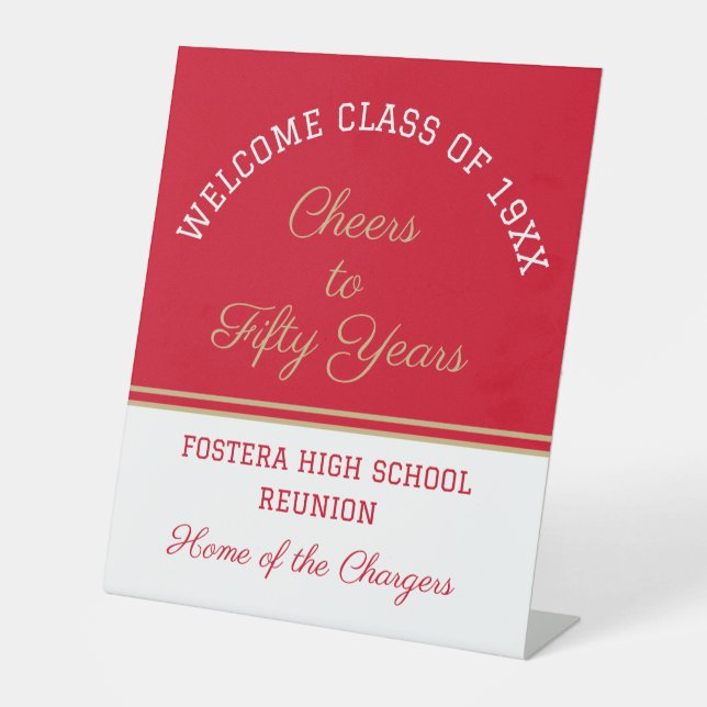 Celebrate! 50th Class Reunion Pedestal Sign (Front)
