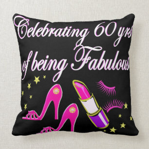 CELEBRATE 60 YEARS AS A FABULOUS DIVA THROW PILLOW
