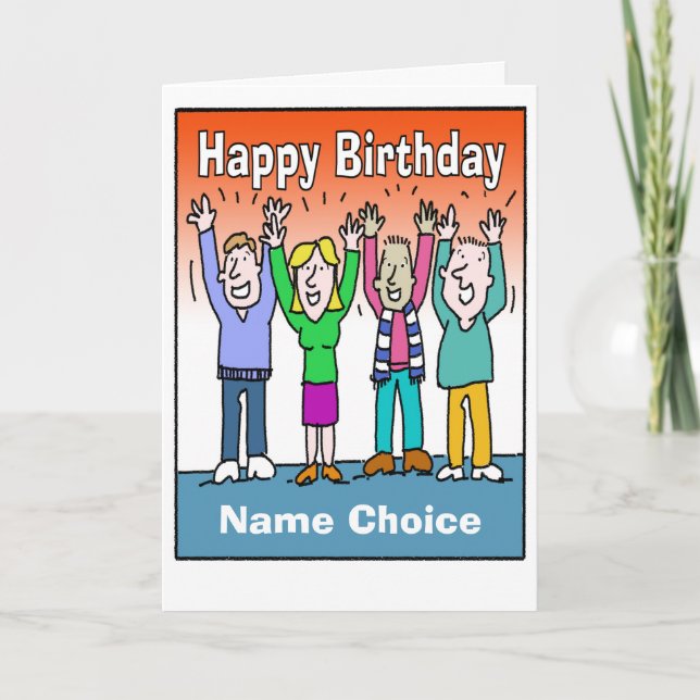 Celebrate a Birthday and Personalise with Name Card (Front)
