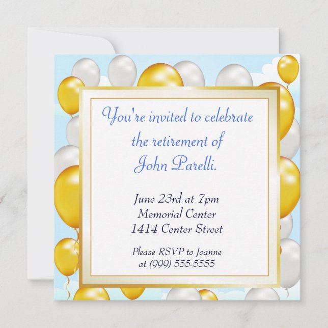 Celebrate a Retirement Invitation (Front)