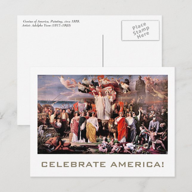 Celebrate America. 4th of July Fine Art Postcard (Front/Back)